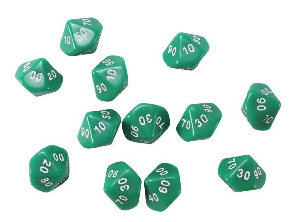 10-Sided Place Value Dice - Tens - Set Of 12