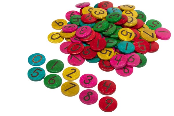 Coconut Numbers - Small - 0-9 - Set Of 100