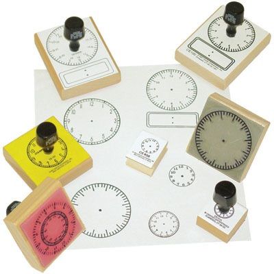 Digital And Analog Clock Stamp