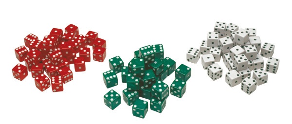 Dot Dice - Red/Green/White - Set Of 36