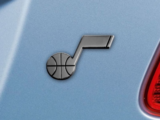 Utah Jazz Emblem 2"x3.2" - Chrome Metal Decal