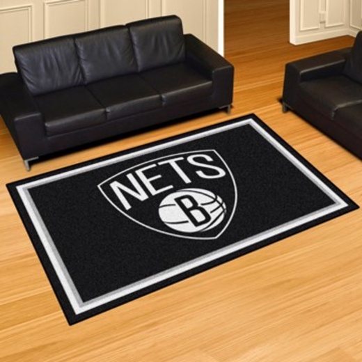 Brooklyn Nets Rug 5X8 60"X92" - Officially Licensed NBA Team Area Rug