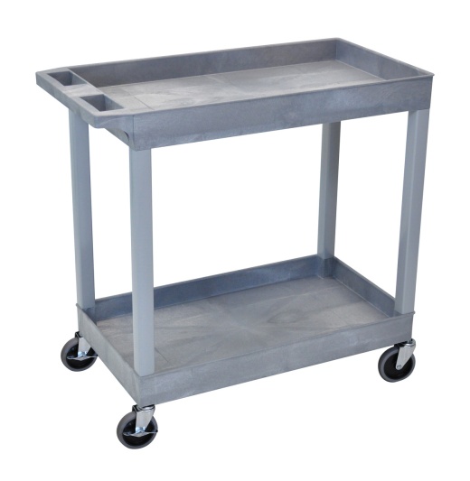 18 X 32 Gray Tub Cart with 2 Shelves - Perfect for Heavy-Duty Transport