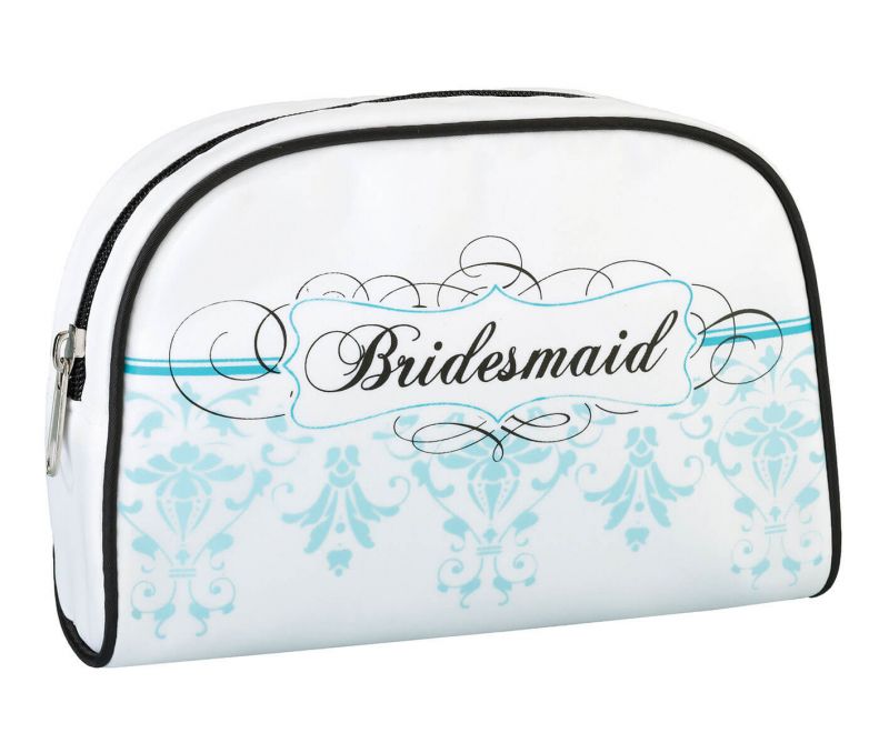Aqua Bridesmaid Travel Makeup Bag