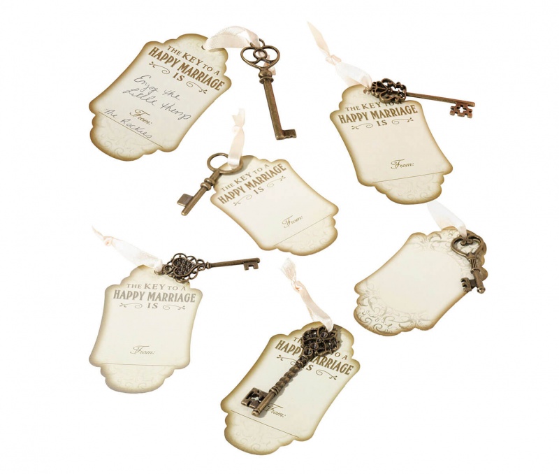 24 Vintage Bronze Key Tags