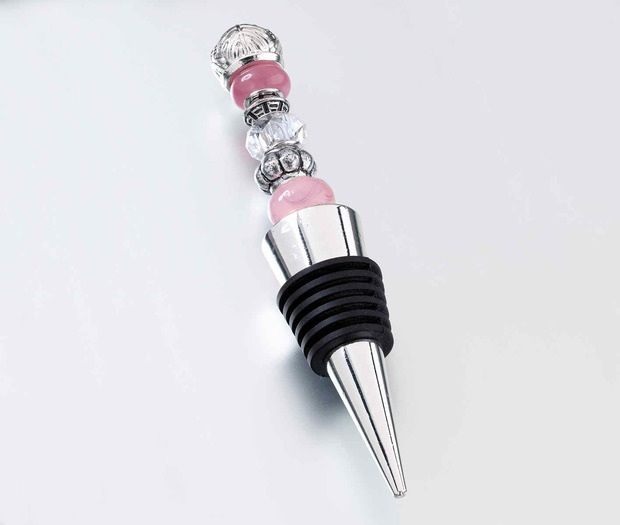 Pink Beaded Wine Stopper