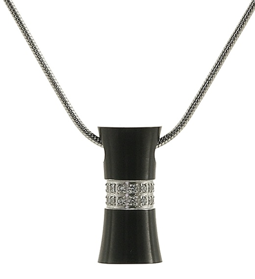 Hourglass Cremation Pendant-Onyx - Unique Memorial Jewelry