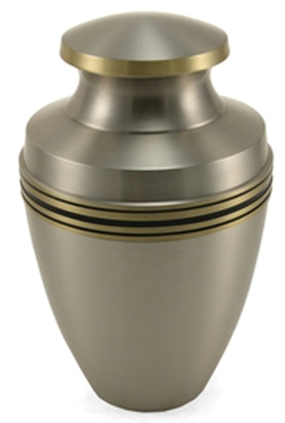 Grecian Pewter Cremation Urn - Handcrafted Elegance in Solid Brass