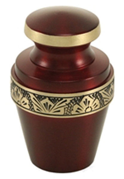 Grecian Crimson Cremation Keepsake Urn