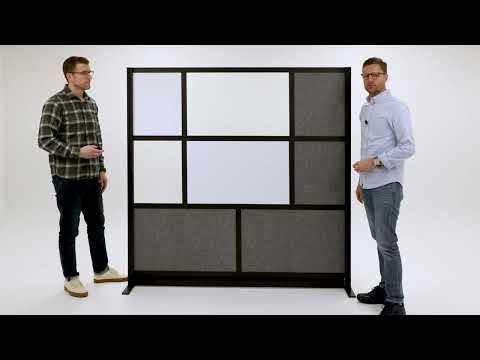 Expanse Modular Wall Room Divider System - Silver Frame - 70" X 70" Add-On Wall