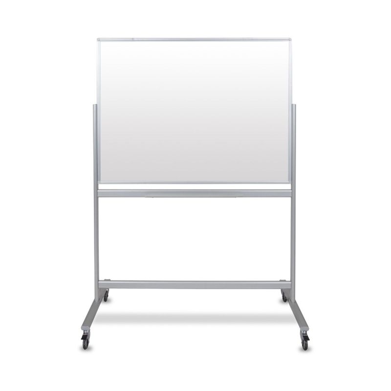 48"W X 36"H Double-Sided Mobile Magnetic Glass Marker Board