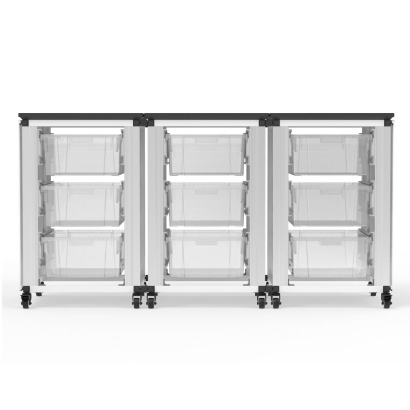 Modular Classroom Storage Cabinet - 3 Side-By-Side Modules With 9 Large Bins