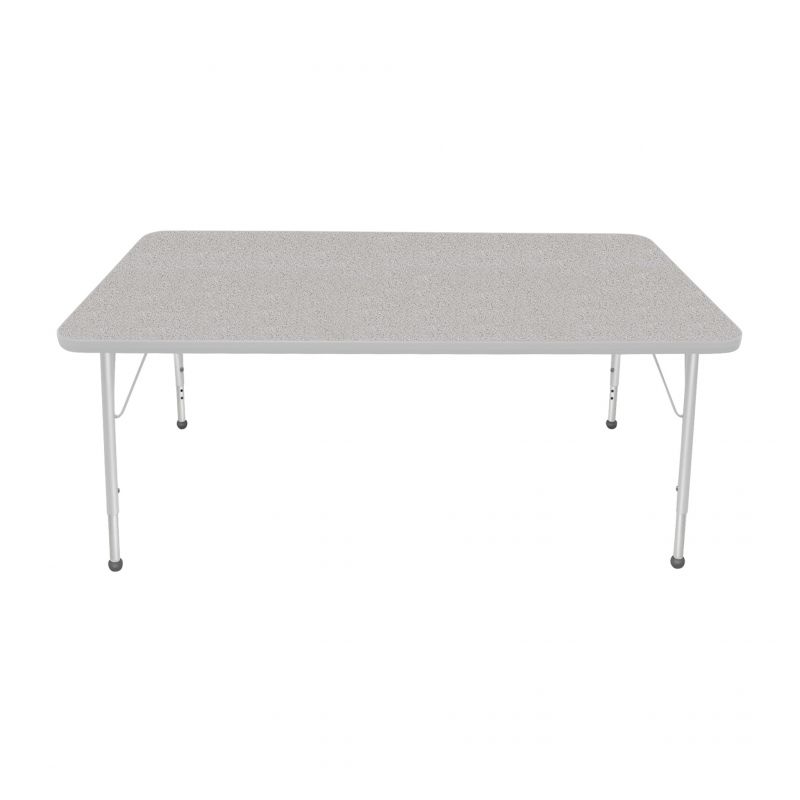 36" X 60" Rectangle Table - Top Color: Gray Nebula, Edge Color: Platinum Silver