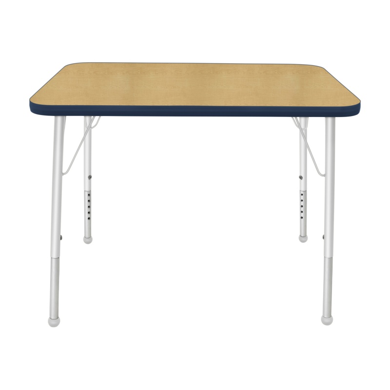 24" X 48" Rectangle Table - Top Color: Maple, Edge Color: Navy