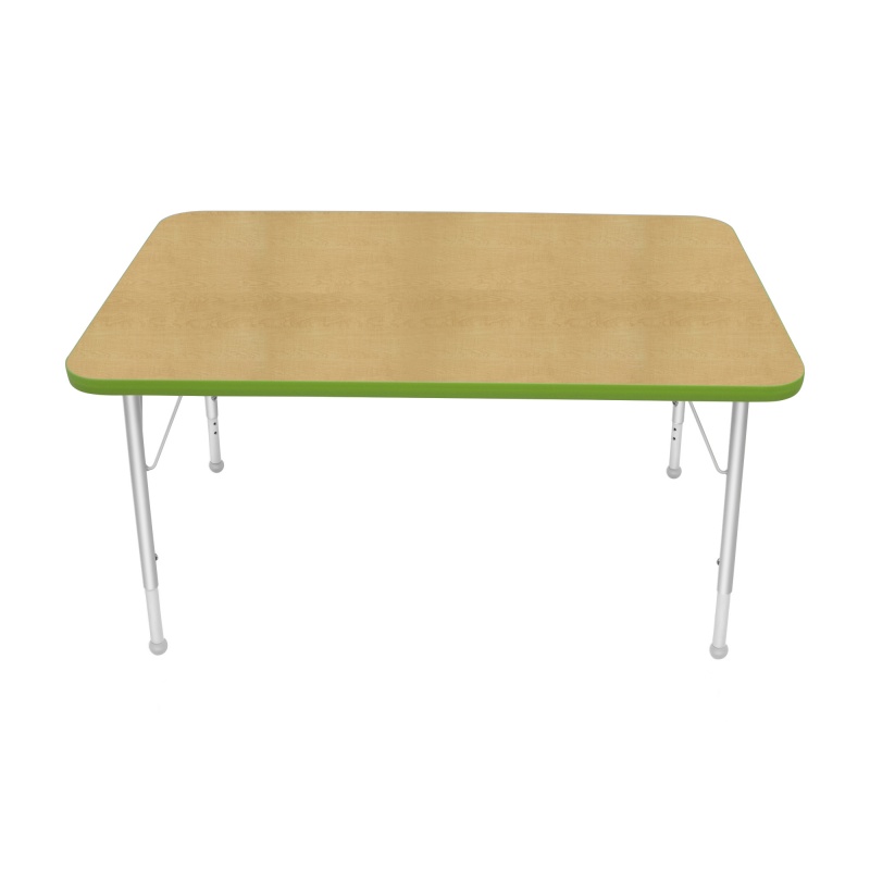 30" X 48" Rectangle Table - Top Color: Maple, Edge Color: Sour Apple