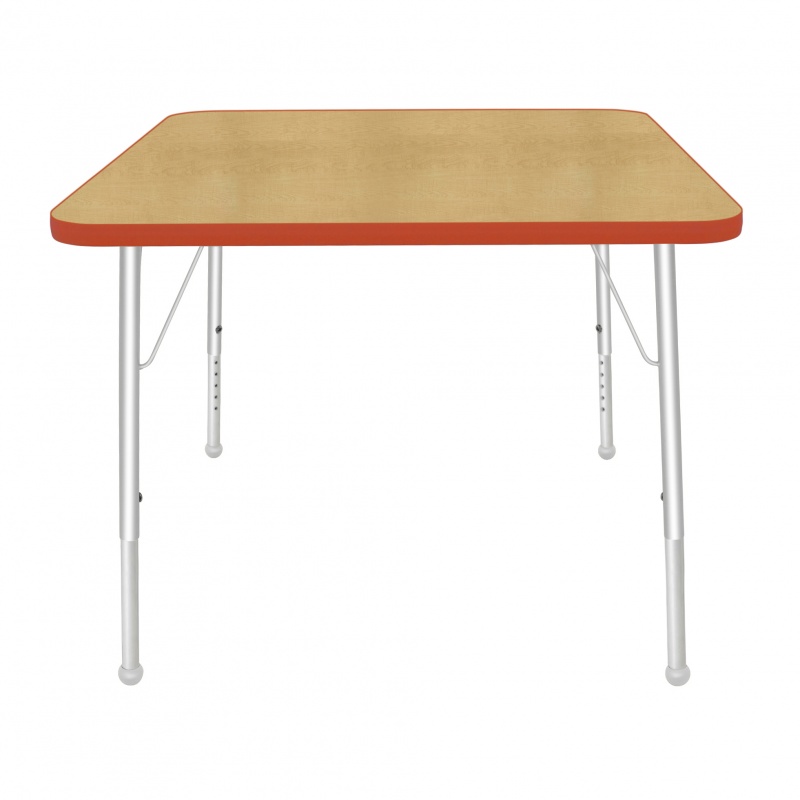 36" Square Table - Top Color: Maple, Edge Color: Autumn Orange