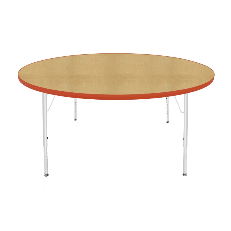 60" Round Table - Top Color: Maple, Edge Color: Autumn Orange