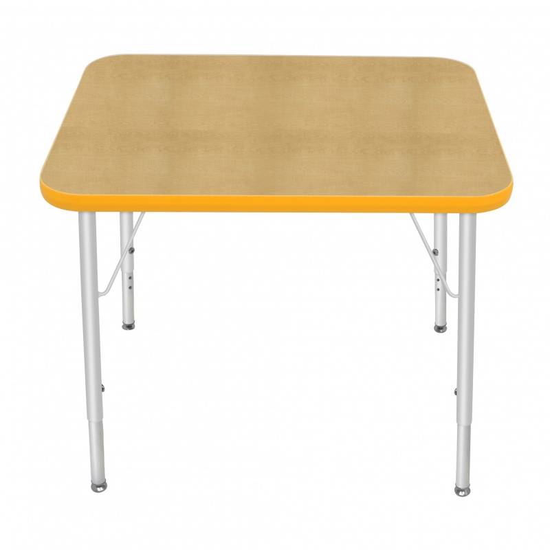 24" X 30" Rectangle Table - Top Color: Maple, Edge Color: Yellow