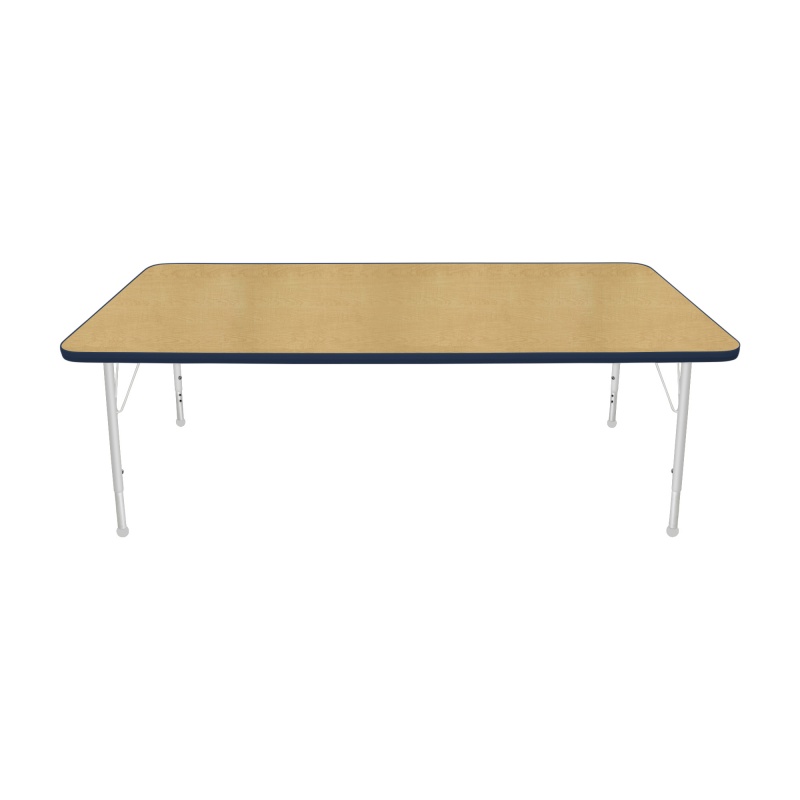 36" X 72' Rectangle Table - Top Color: Maple, Edge Color: Navy
