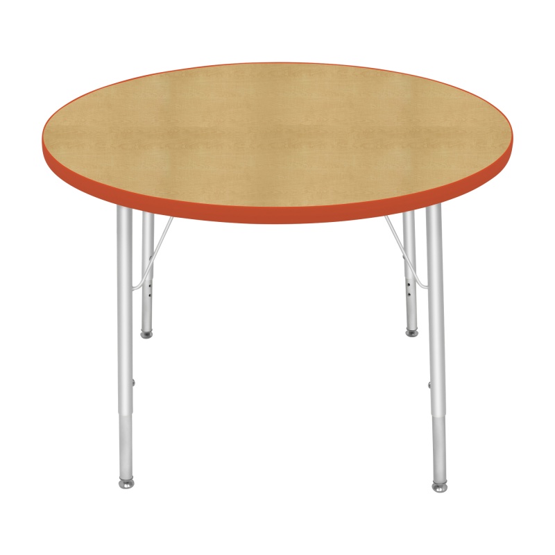 36" Round Table - Top Color: Maple, Edge Color: Autumn Orange