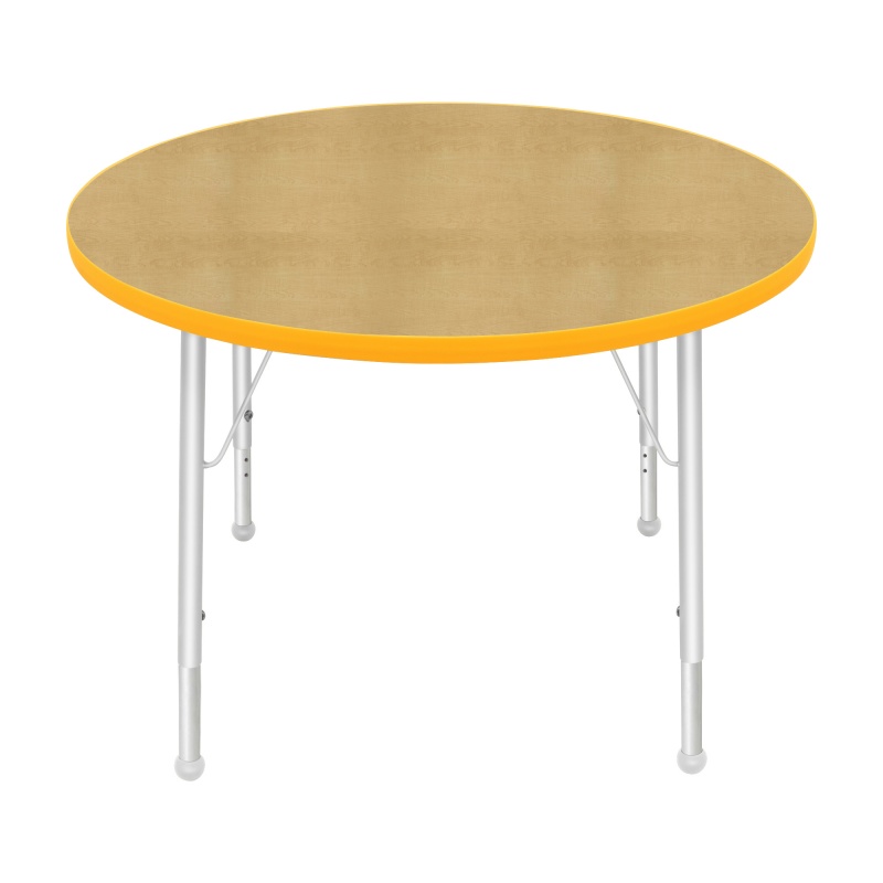 36" Round Table - Top Color: Maple, Edge Color: Yellow