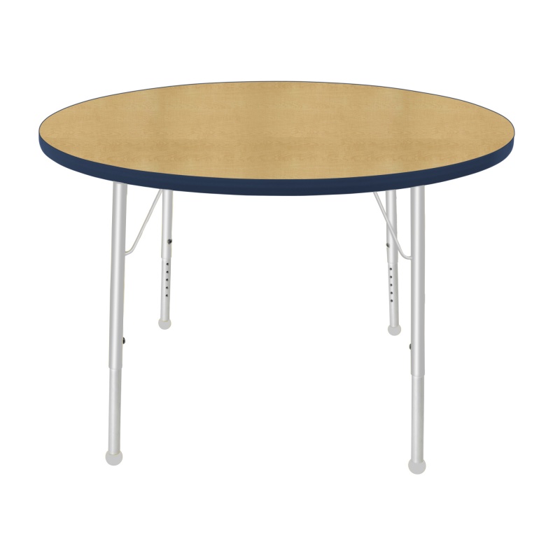 42" Round Table - Top Color: Maple, Edge Color: Navy
