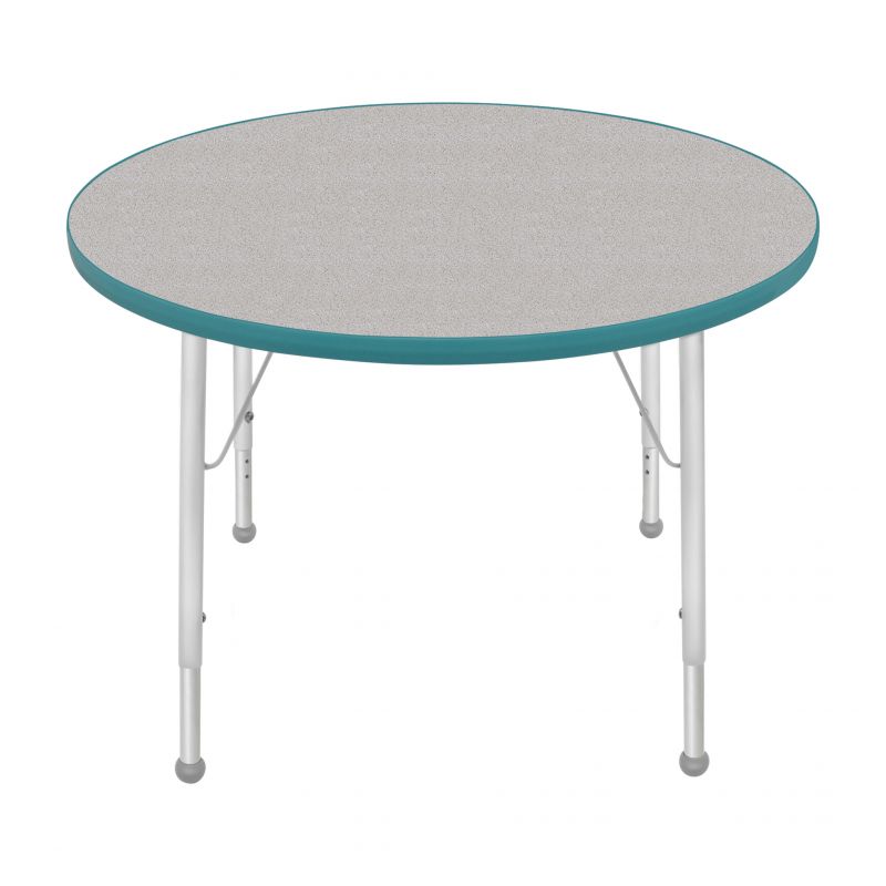36" Round Table - Top Color: Gray Nebula, Edge Color: Teal