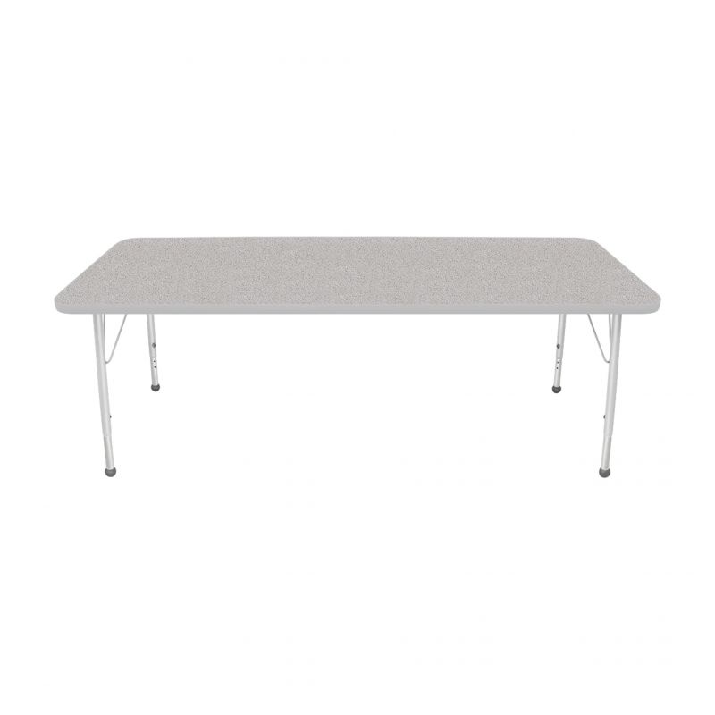 30" X 72" Rectangle Table - Top Color: Gray Nebula, Edge Color: Platinum Silver