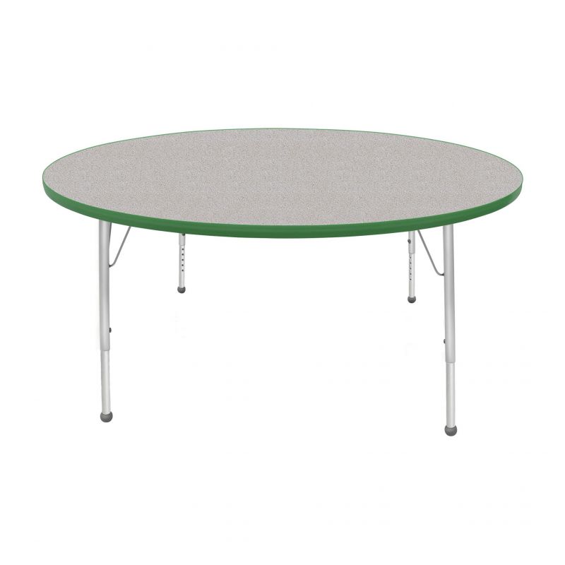 60" Round Table - Top Color: Gray Nebula, Edge Color: Dustin Green
