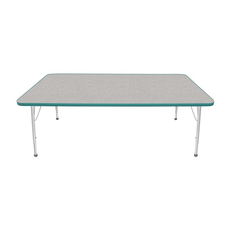 42" X 72" Rectangle Table - Top Color: Gray Nebula, Edge Color: Teal