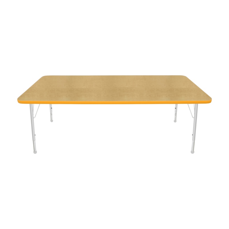 36" X 72' Rectangle Table - Top Color: Maple, Edge Color: Yellow