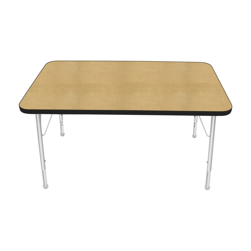 30" X 48" Rectangle Table - Top Color: Maple, Edge Color: Black