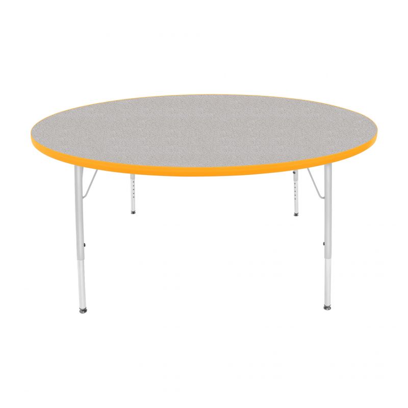 60" Round Table - Top Color: Gray Nebula, Edge Color: Yellow
