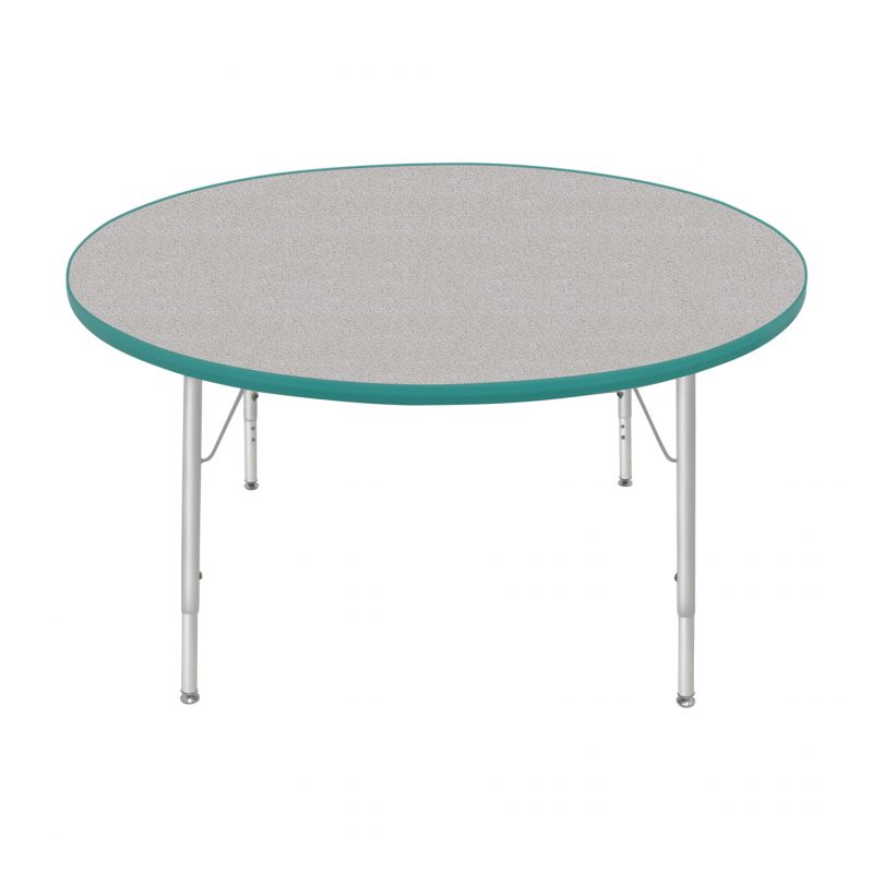 48" Round Table - Top Color: Gray Nebula, Edge Color: Teal