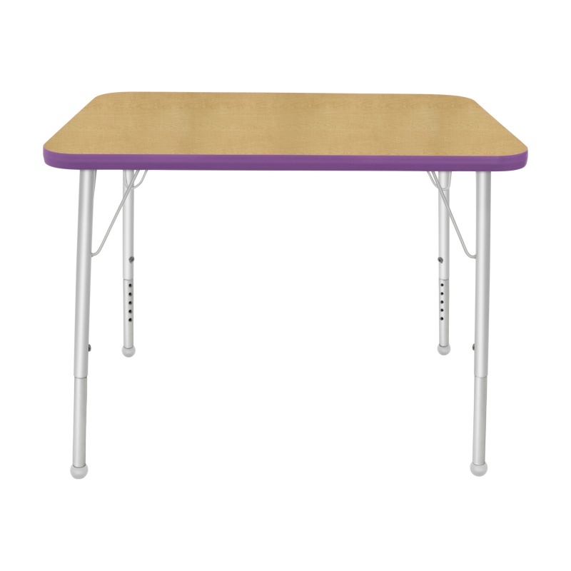 24" X 48" Rectangle Table - Top Color: Maple, Edge Color: Purple