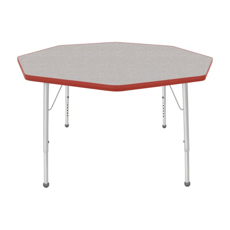 48" Octagon Table - Top Color: Gray Nebula, Edge Color: Red