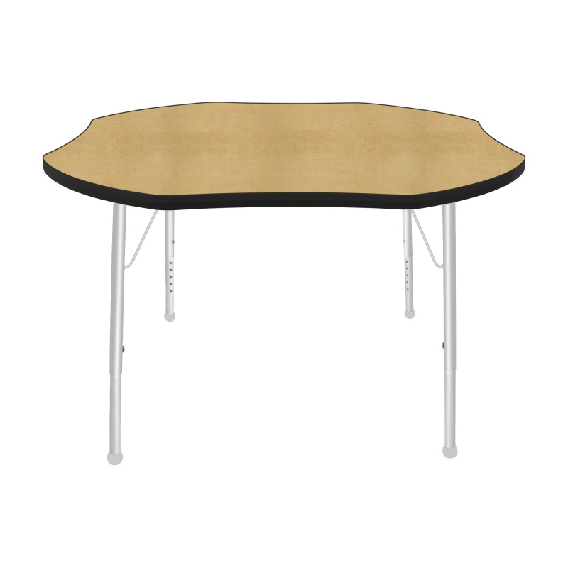 48" Shamrock Table - Top Color: Maple, Edge Color: Black