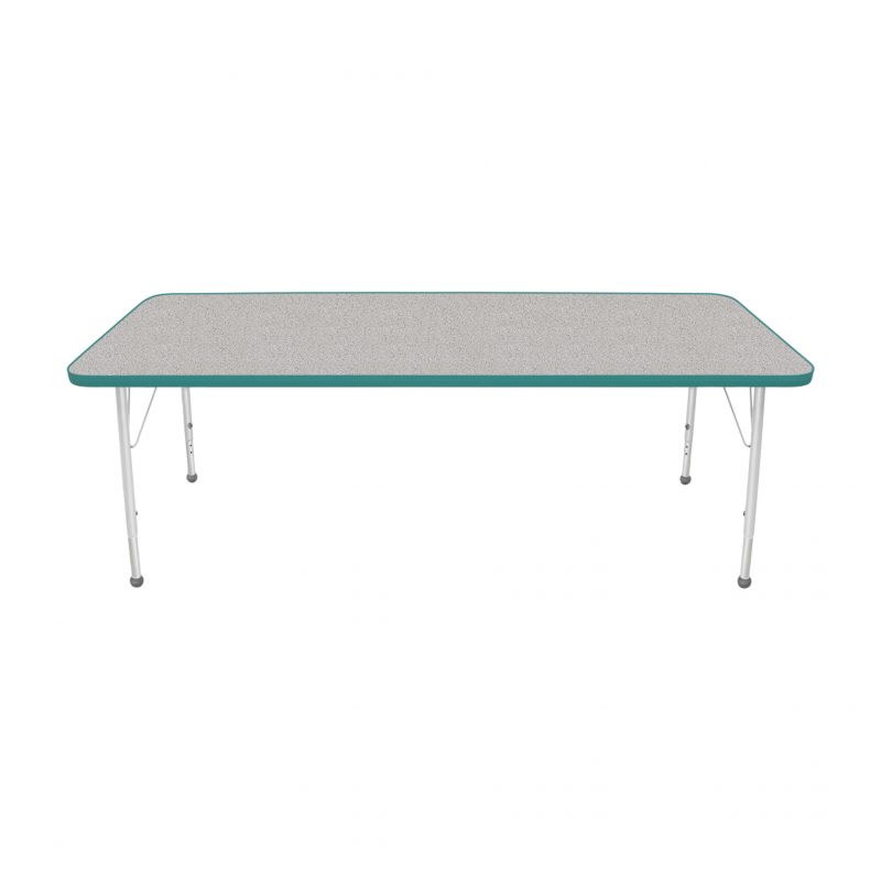 30" X 72" Rectangle Table - Top Color: Gray Nebula, Edge Color: Teal