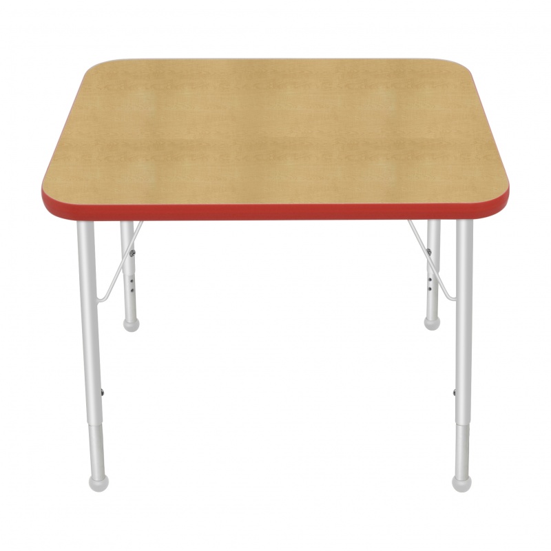24" X 30" Rectangle Table - Top Color: Maple, Edge Color: Red