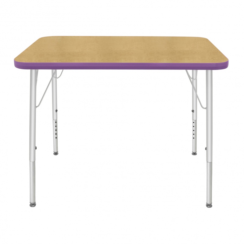 24" X 48" Rectangle Table - Top Color: Maple, Edge Color: Purple