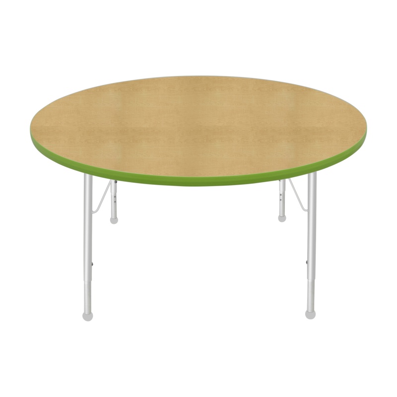 48" Round Table - Top Color: Maple, Edge Color: Sour Apple