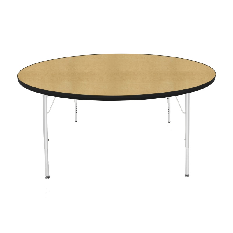 60" Round Table - Top Color: Maple, Edge Color: Black