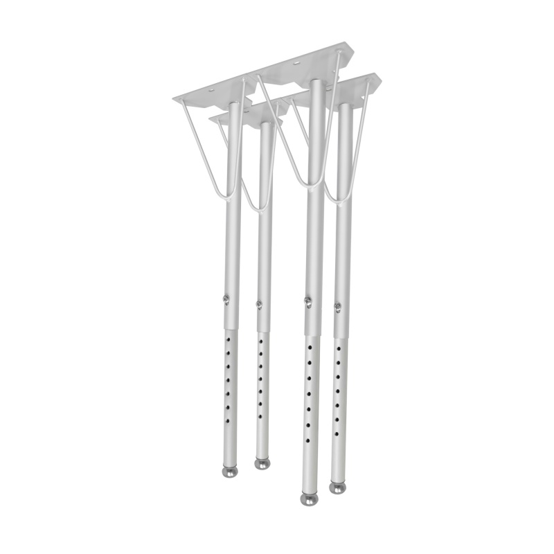Replacement Standard Size Table Legs In Platinum Silver With Self-Leveling Nickel Glides (Set Of 4) - Color: Platinum Silver