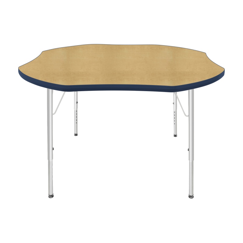 48" Shamrock Table - Top Color: Maple, Edge Color: Navy