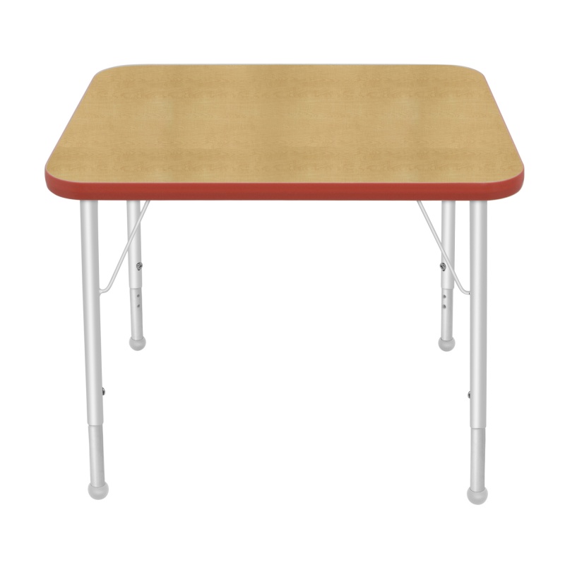 24" X 36" Rectangle Table - Top Color: Maple, Edge Color: Red