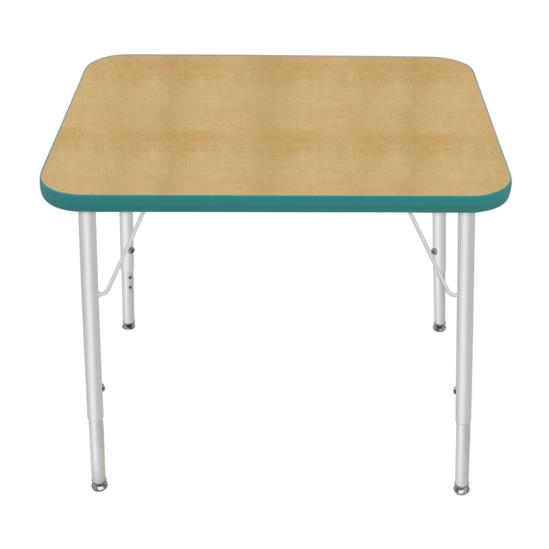 24" X 30" Rectangle Table - Top Color: Maple, Edge Color: Teal