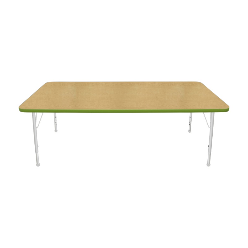 36" X 72' Rectangle Table - Top Color: Maple, Edge Color: Sour Apple