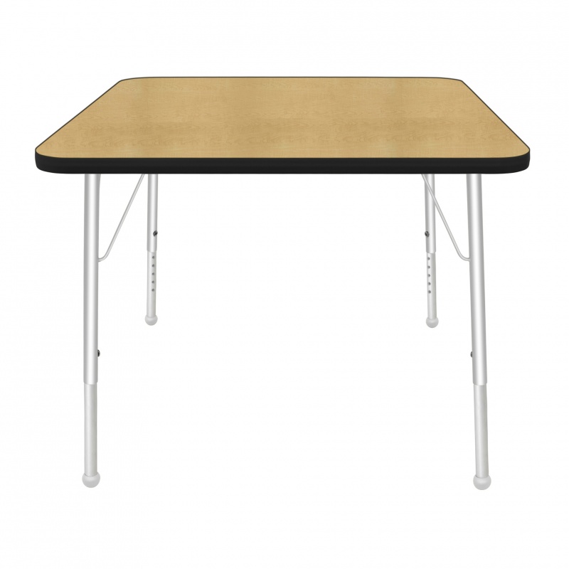 36" Square Table - Top Color: Maple, Edge Color: Black