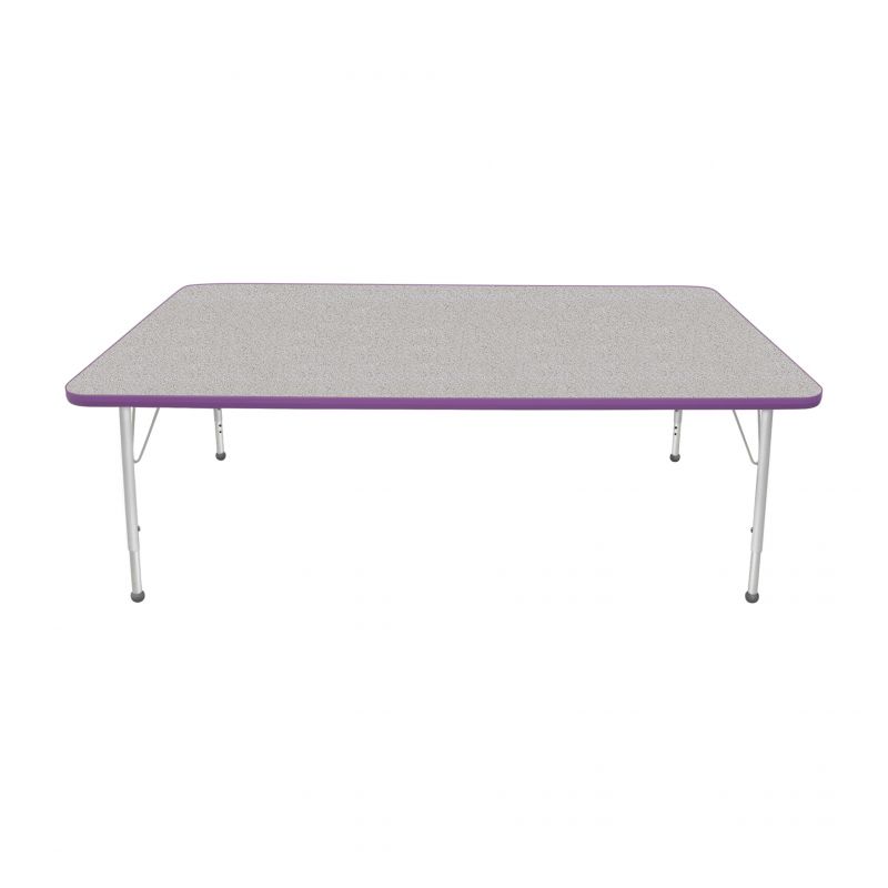 42" X 72" Rectangle Table - Top Color: Gray Nebula, Edge Color: Purple