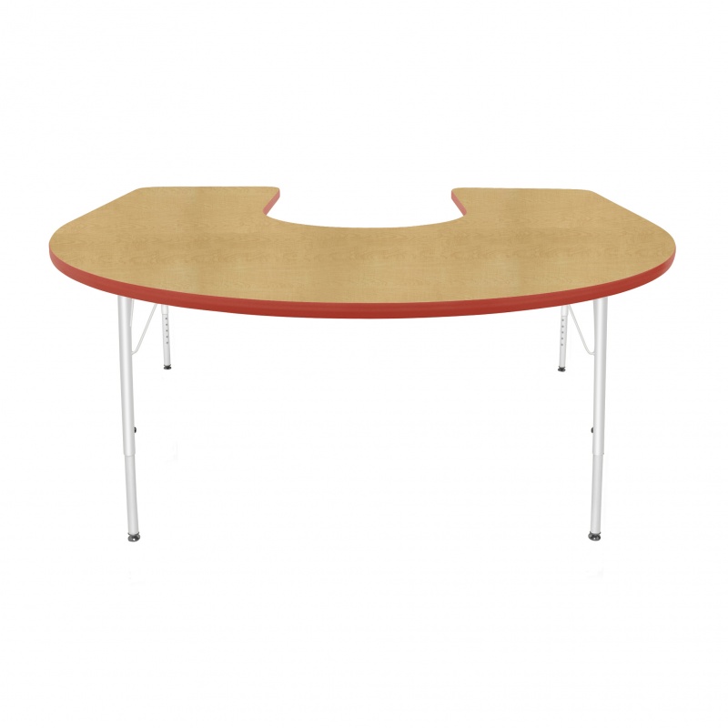 60" X 66" Horseshoe - Top Color: Maple, Edge Color: Red